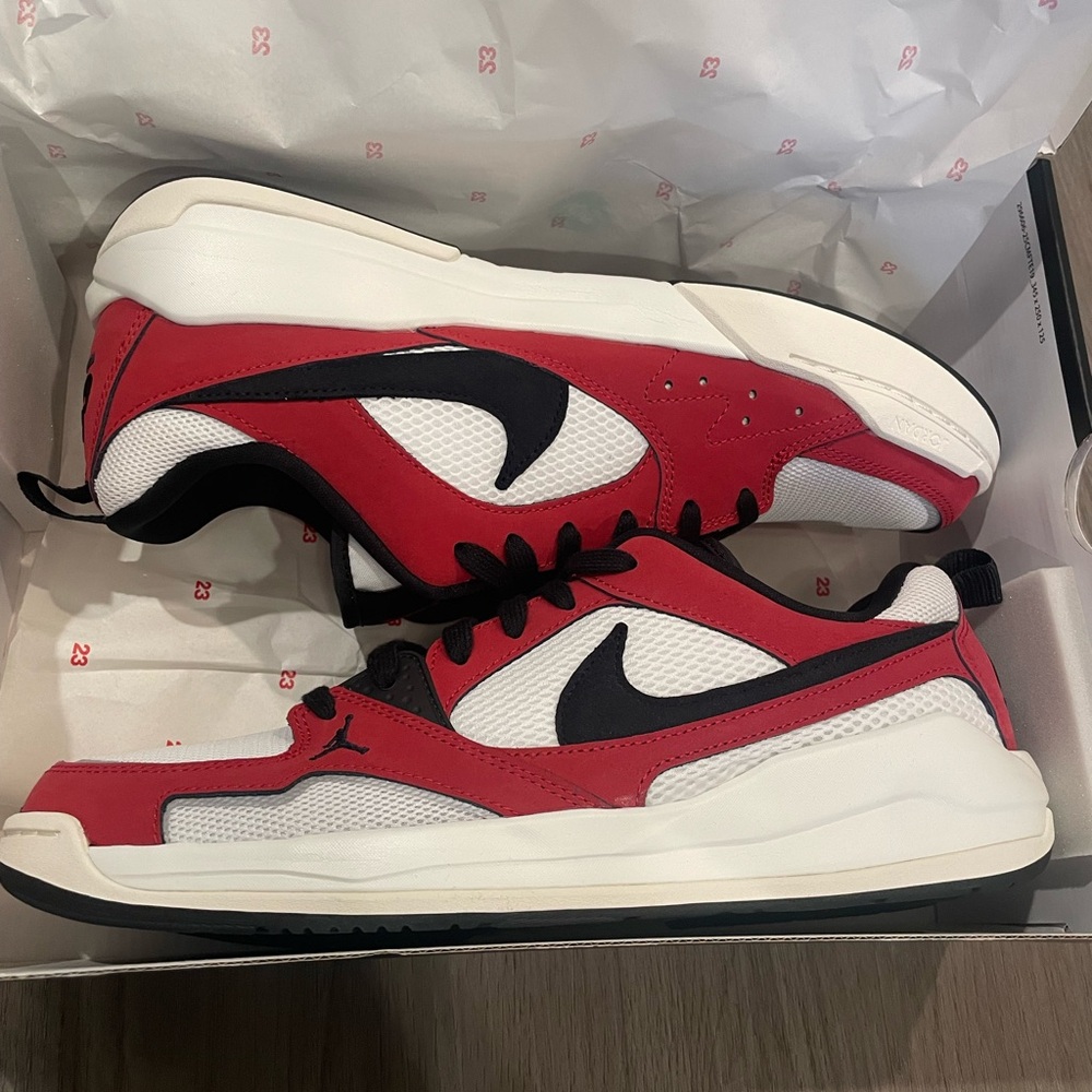 Men's Red and White Athletic Shoes